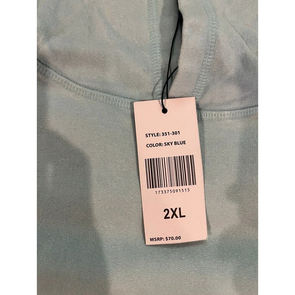 RingSpun Sky Blue Pullover Hoodie – Men’s Size 2XL – New With Tags